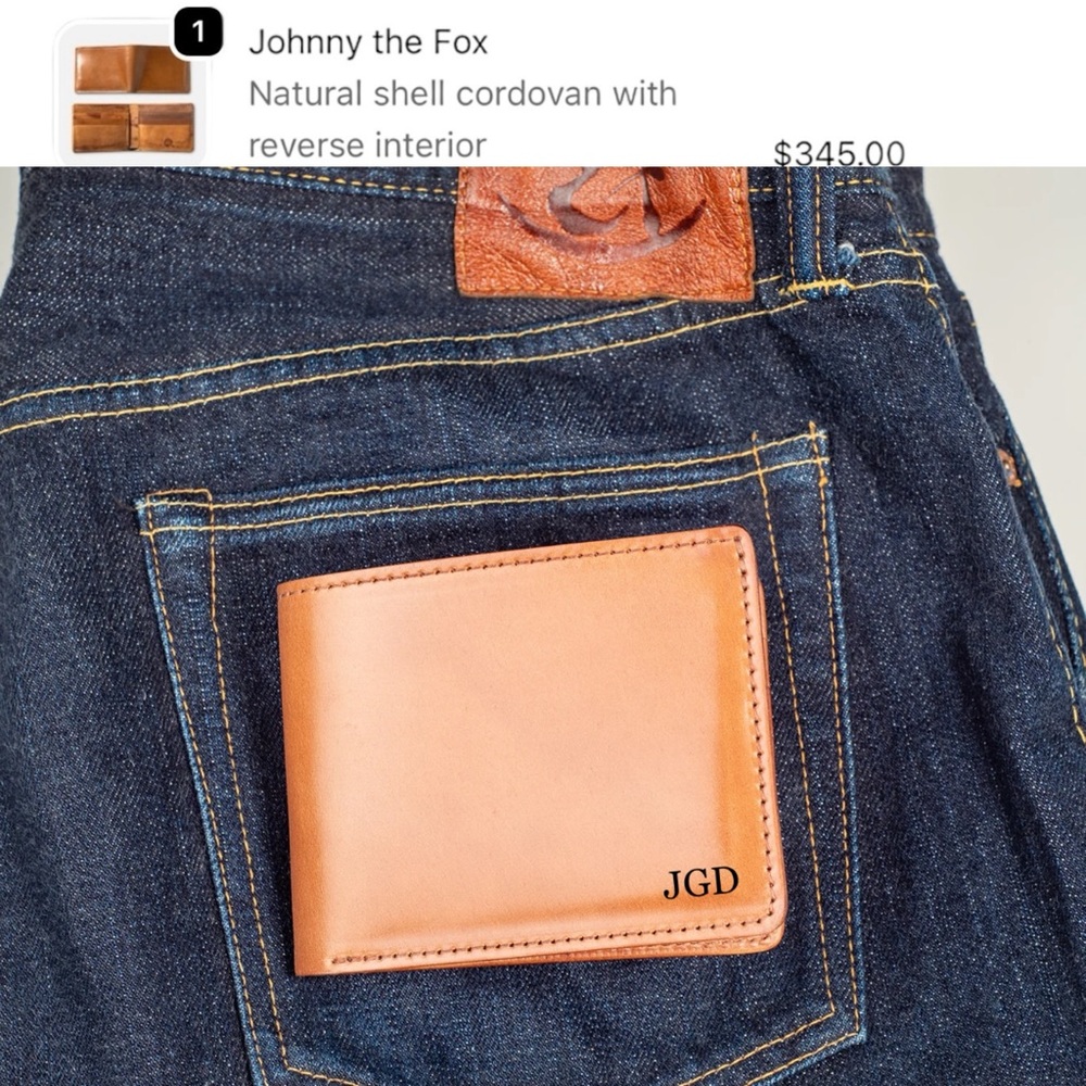 Genuine Men's Ashland Johnny the Fox Monogramed Tan Wallet - Picture 16 of 16